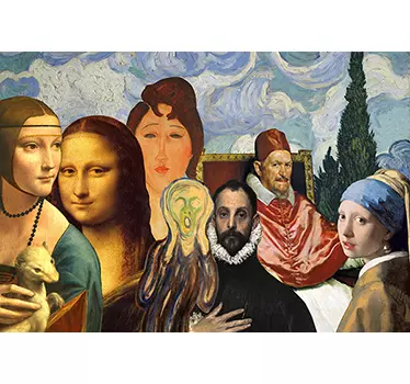 Adesivo per pc Collage quadri famosi - TenStickers