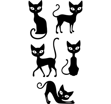 Carta adesiva per mobili gatti alla moda - TenStickers