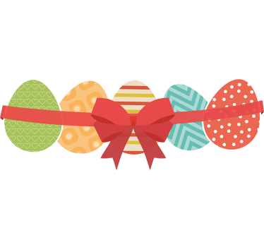 Adesivo per vetrine uova di pasqua e nastro - TenStickers