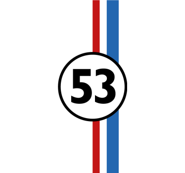 Adesivo per auto numero herbie - TenStickers