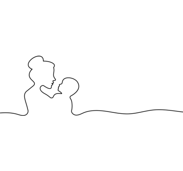 Adesivo per vetrine madre di disegno al tratto - TenStickers