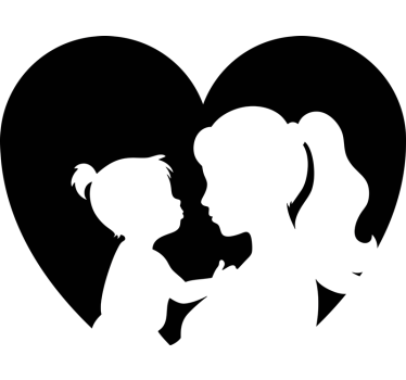 Adesivo per vetrine sagoma del cuore della madre - TenStickers