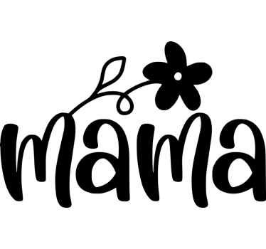 Adesivo per vetrine parola madre con un fiore - TenStickers