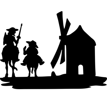Adesivo per auto don chisciotte e sancho panza - TenStickers