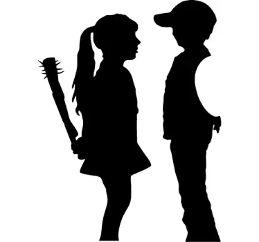Adesivo per computer Banksy bambino e bambina - TenStickers