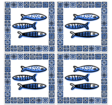 Adesivo per piastrelle sardine - TenStickers