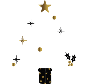 Adesivo per vetrine albero di natale in diverse lingue - TenStickers