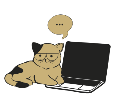 Adesivo per laptop gatto marrone che pensa - TenStickers