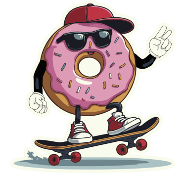 Adesivo per laptop pattinatore donat - TenStickers