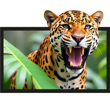 Adesivo murale illusione leopardo in una cornice - TenStickers