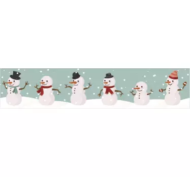 Adesivo decorativo orlatura pupazzi di neve - TenStickers