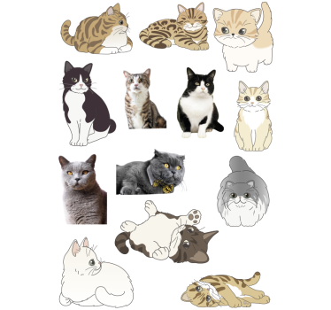 Adesivo per laptop set di adesivi di piccoli gatti - TenStickers