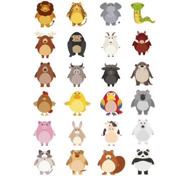 Adesivo per laptop set di adesivi animali - TenStickers