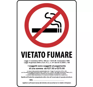 Adesivo segno vietato di fumare - TenStickers