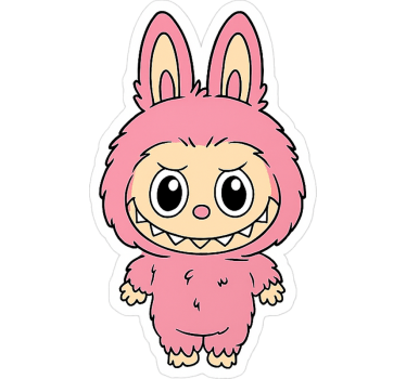 Adesivo per laptop bambola mostro rosa - TenStickers