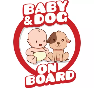 Sticker baby dog on board - TenStickers
