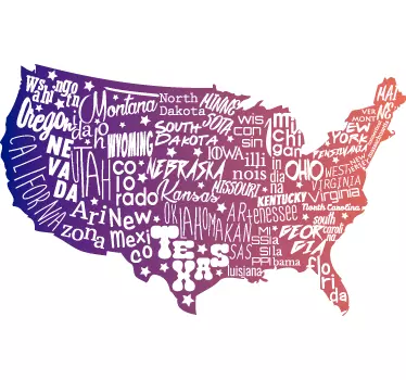Adesivo per portatile mappa USA - TenStickers