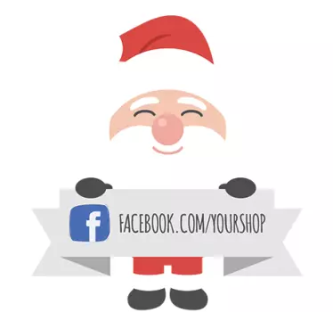 Vetrofania Natale per negozi Facebook social network - TenStickers
