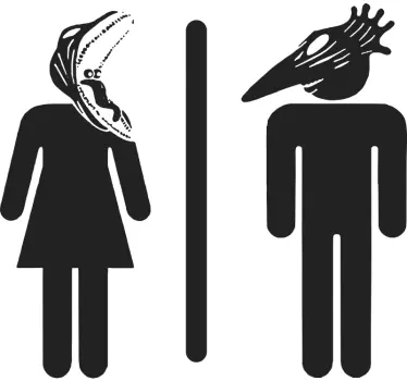 Adesivo porta WC Bitelchus uomo e donna - TenStickers