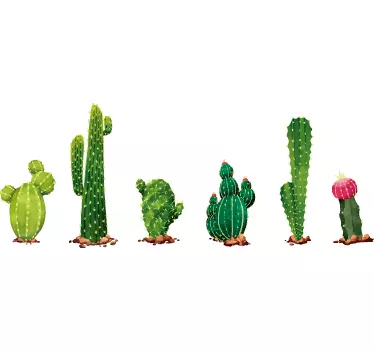 Adesivo murale soggiorno cactus - TenStickers