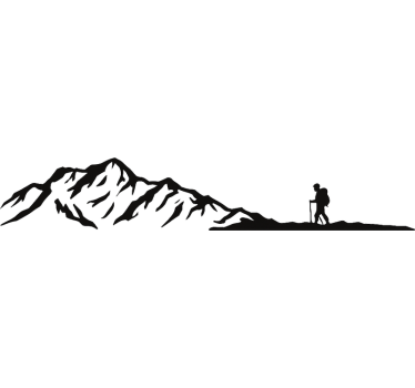 Adesivo per roulotte versante escursionismo in montagna - TenStickers
