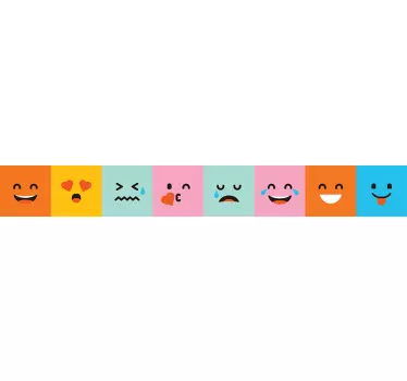 Greca adesiva colorata emoticons - TenStickers