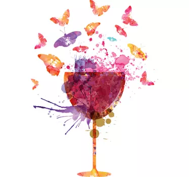 Adesivo decorativo splatter coppa di vino - TenStickers