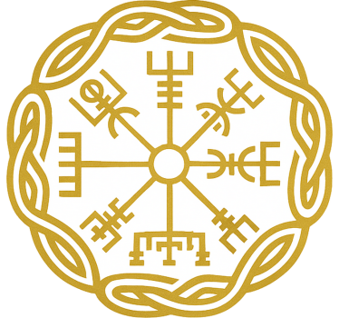 Adesivo per roulotte simbolo vegsisir d'oro - TenStickers
