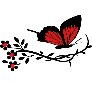 Adesivo per auto effetto farfalla rosso nero - TenStickers