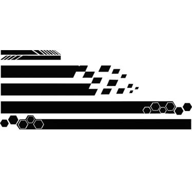Adesivo per auto raccolta di velocità geometrica - TenStickers