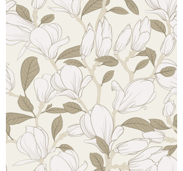 Carta adesiva per mobili fiori di magnolia beige - TenStickers