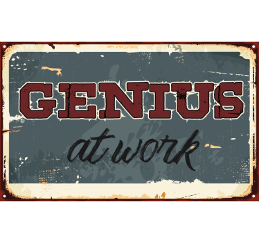 Adesivo per laptop iscrizione 'genio al lavoro' - TenStickers
