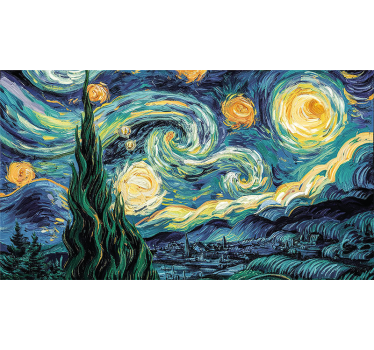 Adesivo per laptop vincent van gogh 'notte stellata' - TenStickers