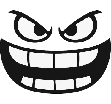 Adesivo per auto faccia da mostro per retrovisore - TenStickers