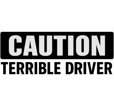 Adesivo per auto attenzione guidatore pericoloso - TenStickers