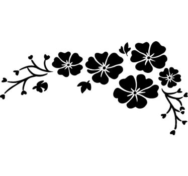 Adesivo per auto fiori di ciliegio neri - TenStickers