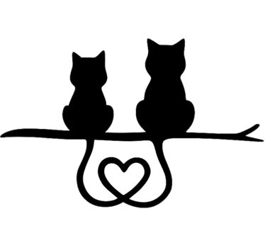 Adesivo per auto coda di gatto a cuore - TenStickers