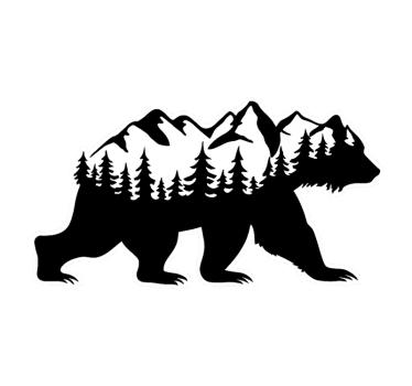 Adesivo per auto orso delle onde di montagna - TenStickers