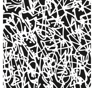 Carta adesiva per mobili graffiti bianco e nero - TenStickers