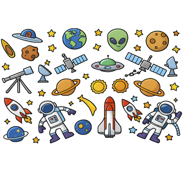 Adesivo per laptop pacchetto sistema solare - TenStickers