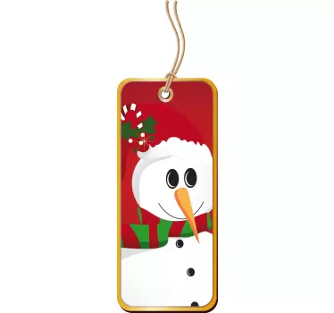 Vetrofania Natale etichetta pupazzo di neve - TenStickers