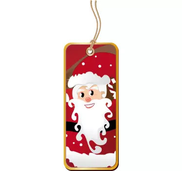 Vetrofania Natale etichetta Babbo - TenStickers