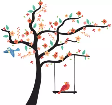 Adesivo murale albero primavera - TenStickers