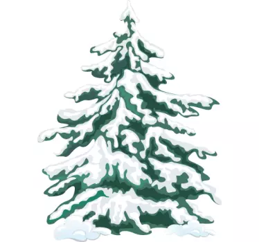 Vetrofania Natale abete innevato - TenStickers