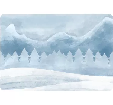 Disegno da parete texture montagna innevata - TenStickers