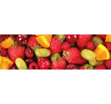 Greca adesiva per cucina con frutta varia - TenStickers