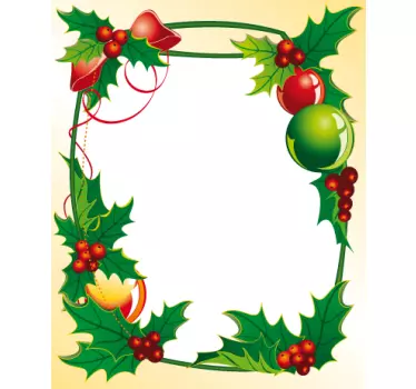 Vetrofania Natale cornice natalizia - TenStickers