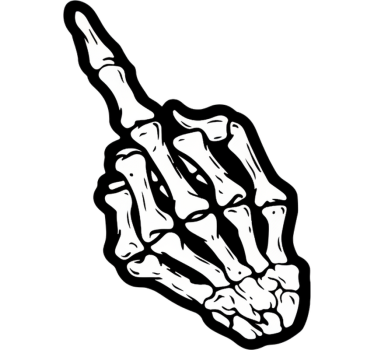 Adesivo per auto dito medio scheletro - TenStickers