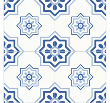 Adesivo bagno piastrelle azulejo azzurre - TenStickers