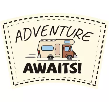 Adesivo auto "l'avventura ti aspetta" vintage - TenStickers